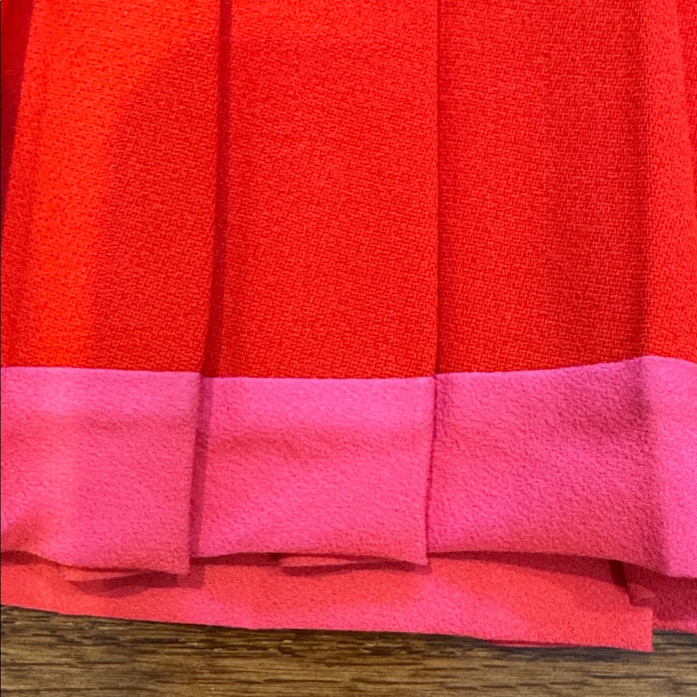 Genny Red Pleated Wool Skirt - Picture 5 of 14